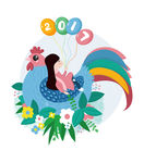 2017鸡年清新插画psd