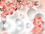 梦幻花朵倒影
