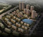 小湖别墅群鸟瞰建筑效果图