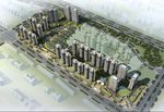 高档小区鸟瞰建筑效果图