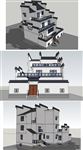 徽式别墅建筑草图大师SU模型