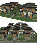 联排别墅建筑草图大师SU模型