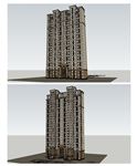 古典高层住宅建筑草图大师SU模