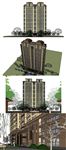 新古典高层住宅建筑草图大师SU