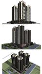 高层住宅建筑草图大师模型