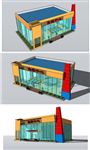 玻璃幕墙售楼处建筑草图大师SU