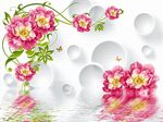 玫瑰花倒影