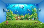 时尚海底世界影视背景墙