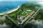 海滨高档住宅区别墅区鸟瞰建筑图