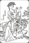 矢量古典美女人像（绣花）