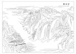 艺术玻璃 山水画 紫烟图