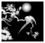 四季花鸟灰度图