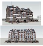 英伦洋房建筑草图大师SU模型