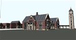 英式会所建筑草图大师SU模型