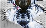 瀑布流水墙面立体背景墙