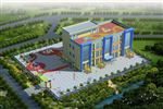 幼儿园外观鸟瞰效果图
