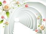 3D空间玫瑰花