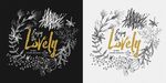 手绘森系叶子线描复古婚礼婚庆素