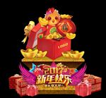 新年礼盒福鸡拍照美陈背景