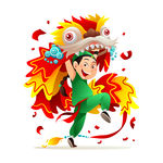 春节舞狮新年庆祝