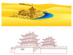 月牙泉、嘉峪关