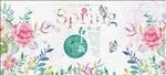 唯美手绘花卉春季促销海报展板模