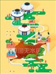 餐饮美食手绘插图app网页