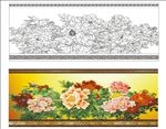 牡丹花 艺术玻璃牡丹