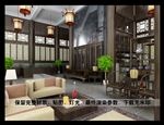 中式展示厅效果图