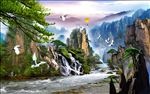 迎客松中式背景墙