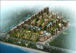 高档楼盘住宅区鸟瞰建筑效果图