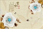家和富贵立体花朵背景墙