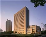 五星级酒店黄昏建筑效果图