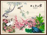 花开富贵 仙鹤图 花鸟图