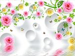 玫瑰花倒影