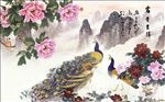 中式富贵吉祥背景墙装饰画