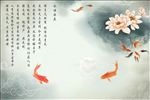 简约荷花背景墙装饰画