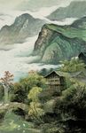 国画山水玄关背景墙