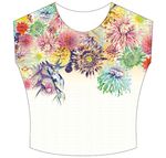 涂鸦手绘彩色菊花碎花群