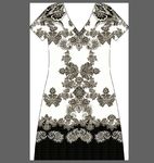 绣花腰果花纹女装印花设计