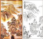 秋山观瀑图