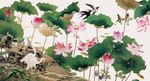 荷花壁画