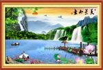 3D山水画背景墙