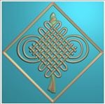 中国结吉祥结挂件精雕浮雕灰度