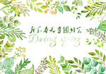 春天  清新 水彩