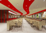 快餐店餐厅食堂3D模型