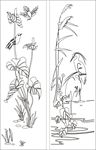 花草移门缕空玻璃雕刻刻绘图案