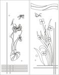 花草移门缕空玻璃雕刻刻绘图案