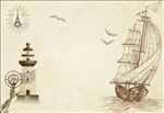 欧式简约航海背景墙装饰画