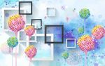 3D花卉背景墙